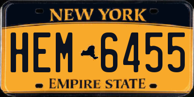 NY license plate HEM6455
