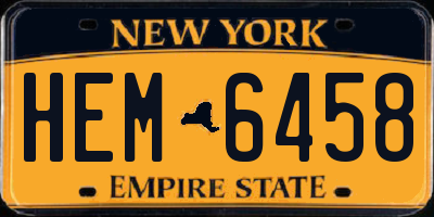 NY license plate HEM6458