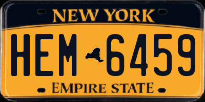 NY license plate HEM6459