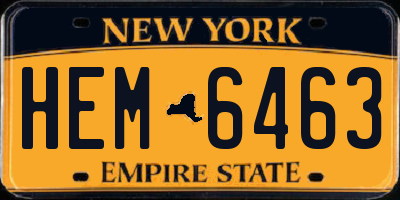 NY license plate HEM6463