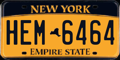 NY license plate HEM6464