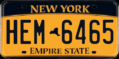 NY license plate HEM6465