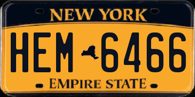 NY license plate HEM6466