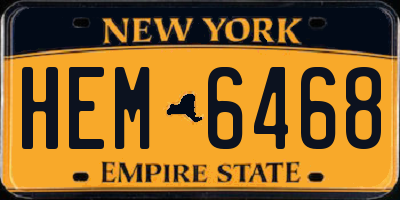 NY license plate HEM6468