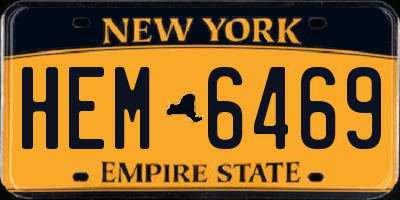 NY license plate HEM6469