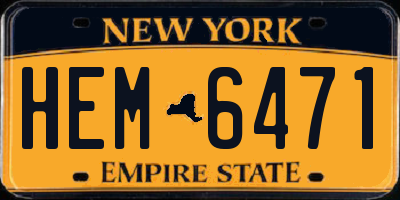 NY license plate HEM6471