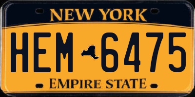 NY license plate HEM6475