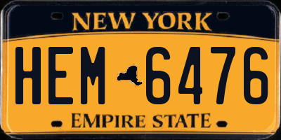 NY license plate HEM6476