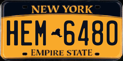 NY license plate HEM6480