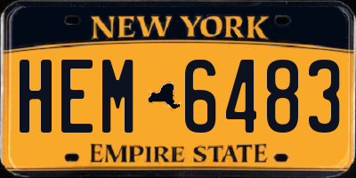 NY license plate HEM6483
