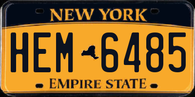 NY license plate HEM6485