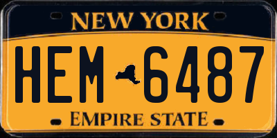 NY license plate HEM6487