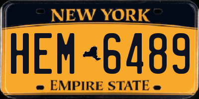 NY license plate HEM6489