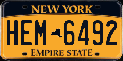 NY license plate HEM6492