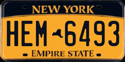 NY license plate HEM6493