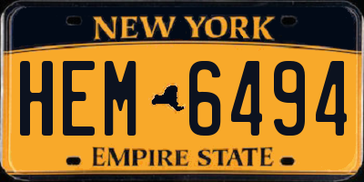 NY license plate HEM6494