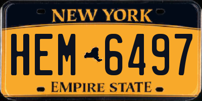 NY license plate HEM6497