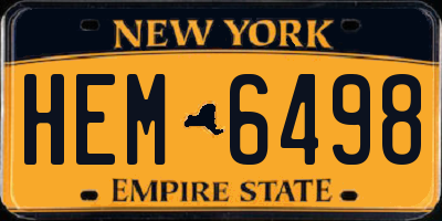 NY license plate HEM6498