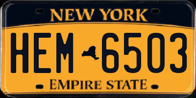 NY license plate HEM6503