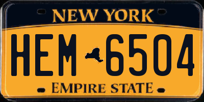 NY license plate HEM6504