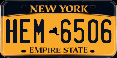 NY license plate HEM6506
