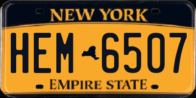 NY license plate HEM6507