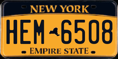NY license plate HEM6508