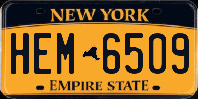 NY license plate HEM6509