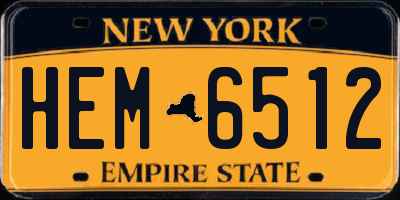NY license plate HEM6512