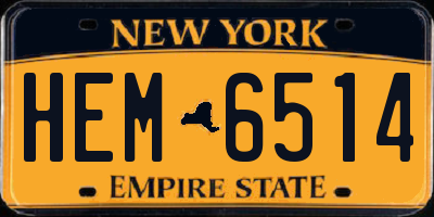 NY license plate HEM6514