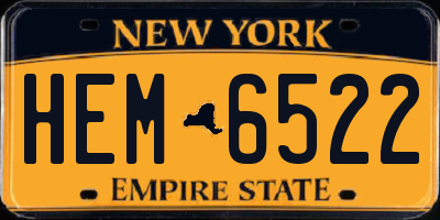 NY license plate HEM6522