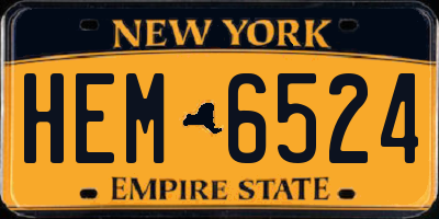 NY license plate HEM6524