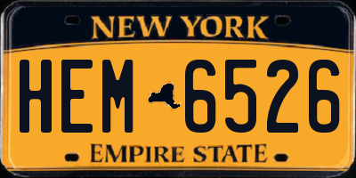 NY license plate HEM6526