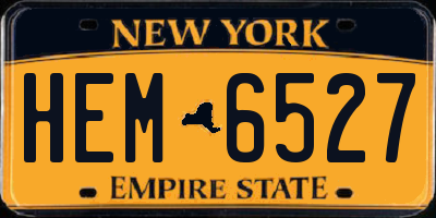 NY license plate HEM6527