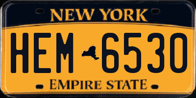 NY license plate HEM6530