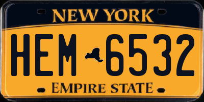 NY license plate HEM6532