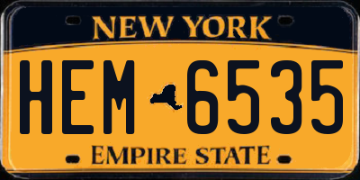 NY license plate HEM6535