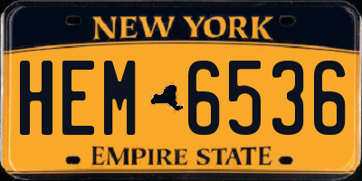 NY license plate HEM6536