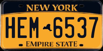 NY license plate HEM6537