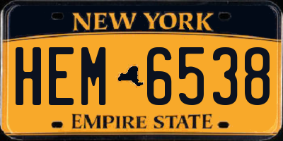 NY license plate HEM6538