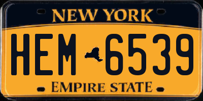 NY license plate HEM6539
