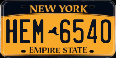NY license plate HEM6540