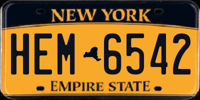 NY license plate HEM6542