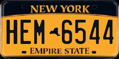 NY license plate HEM6544