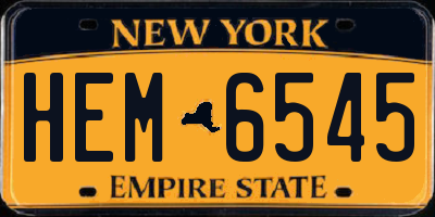 NY license plate HEM6545