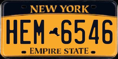 NY license plate HEM6546