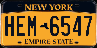 NY license plate HEM6547