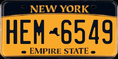 NY license plate HEM6549