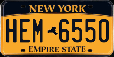NY license plate HEM6550