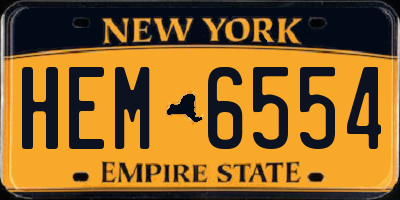 NY license plate HEM6554
